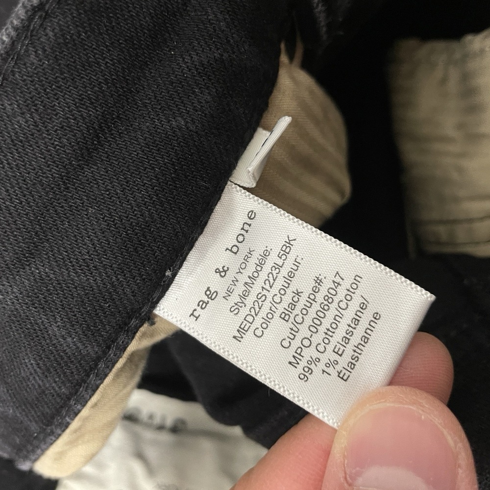 rag & bone Men's Slim Straight Jeans in Black - Picture 4 of 12